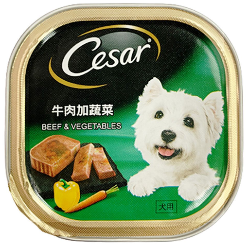 Cesar-牛肉加蔬菜 狗餐盒 100g