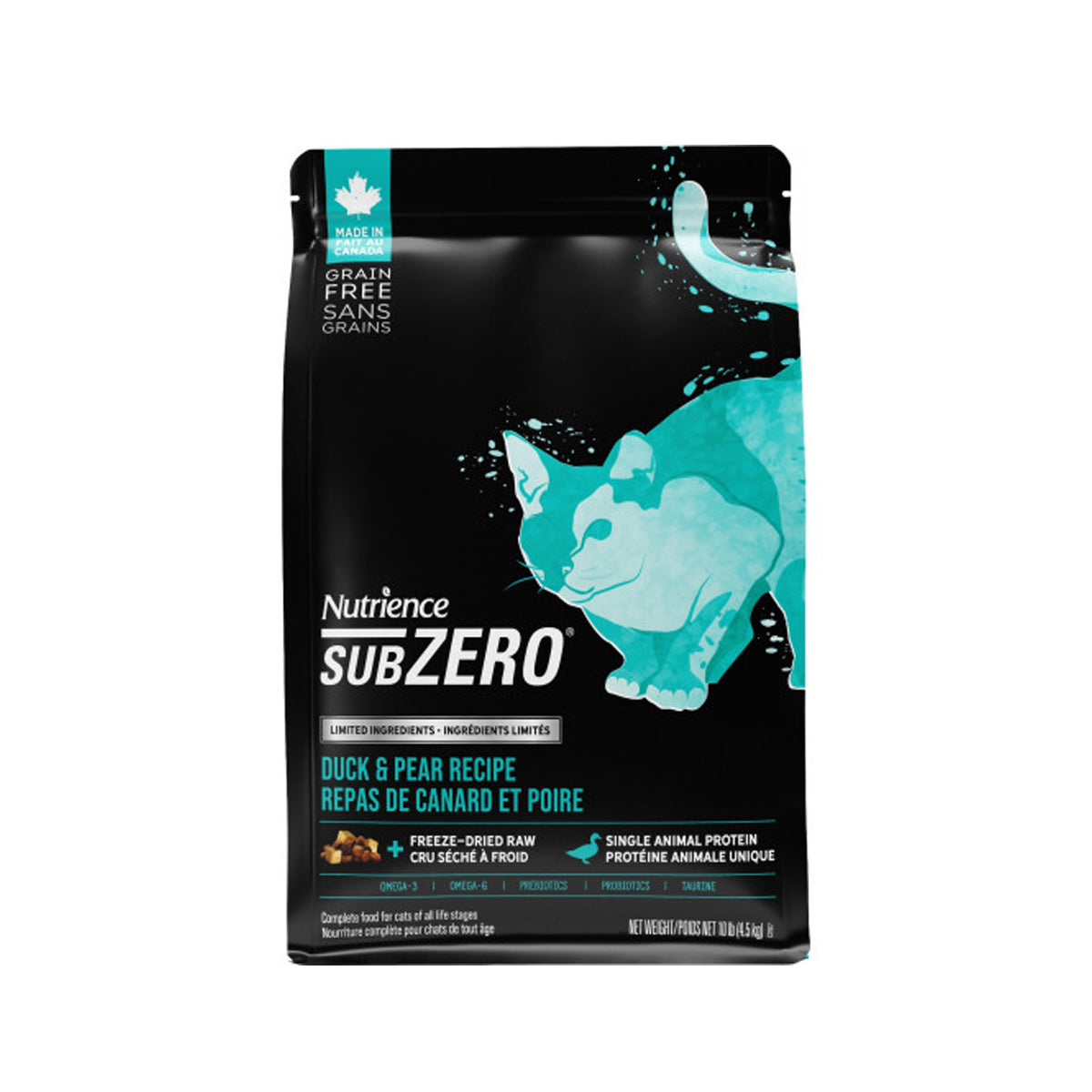 Nutrience - Subzero 單一蛋白鴨肉梨子+凍乾鮮肉配方 全貓糧 10lb (C2607) Exp:June2026