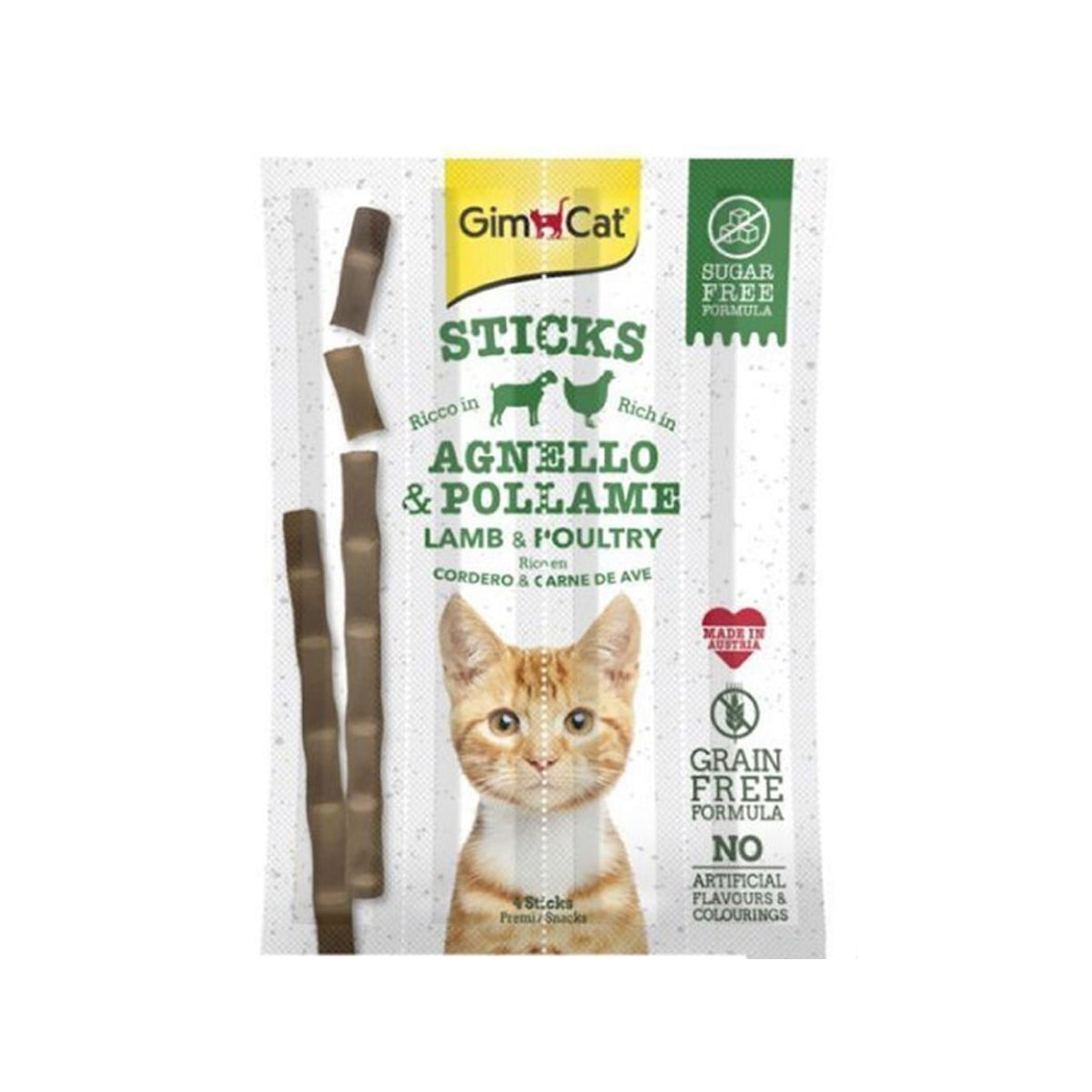 GimCat-無穀物羊肉家禽肉條4支装