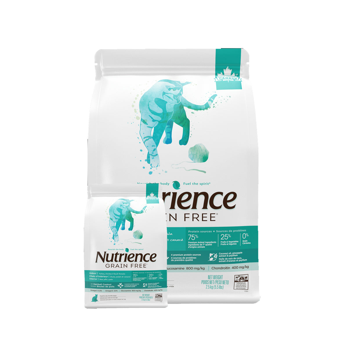 Nutrience - Grain-Free All-Natural Cat Food (Turkey, Chicken, Duck) Indoor Cat Formula 11lb (5.5lb*2) Exp 03.2026 Main image