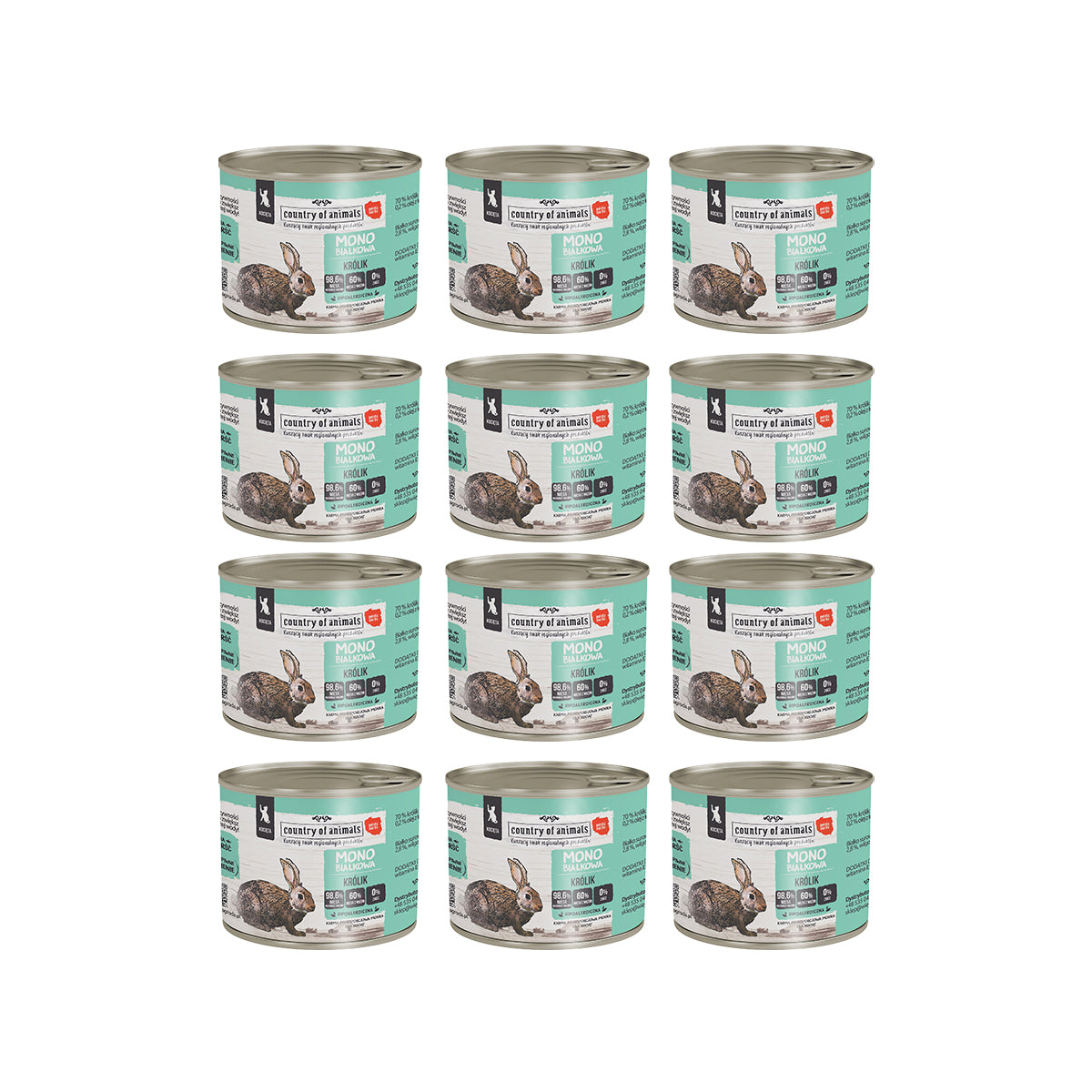 country of animals - 「原箱12件」波蘭單一蛋白主食幼貓罐頭｜兔肉 200g*12