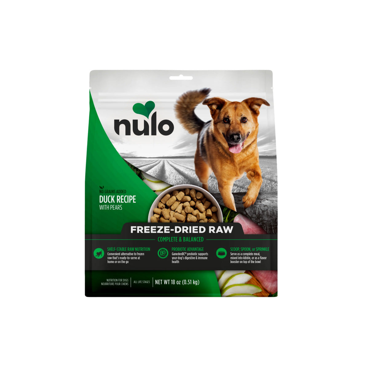 nulo - 鴨+梨凍乾狗糧18oz