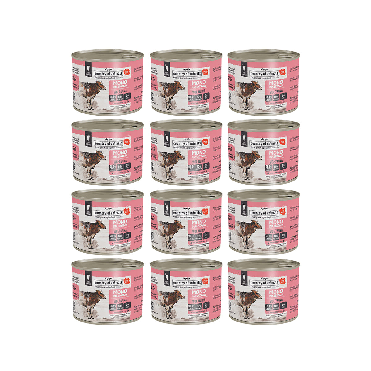 country of animals - 「原箱12件」波蘭單一蛋白主食貓罐頭｜牛肉 200g*12 Main image