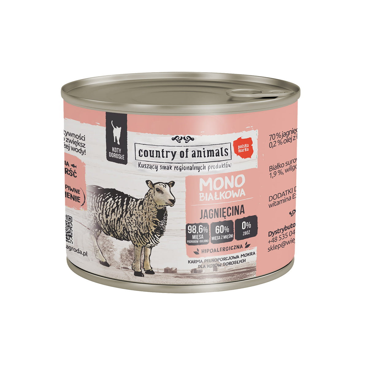 country of animals - 波蘭單一蛋白主食貓罐頭｜羊肉 200g
