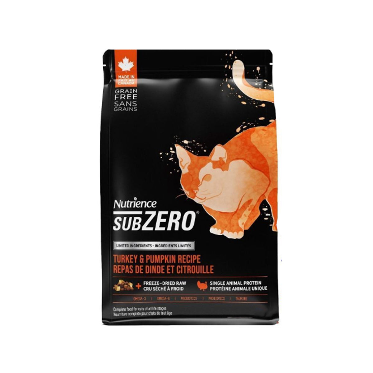 Nutrience - Subzero Single Protein Grain-Free Turkey & Pumpkin + Freeze-Dried Fresh Meat Formula Cat Food 4lb (C2604) Exp: October 2026 Main image