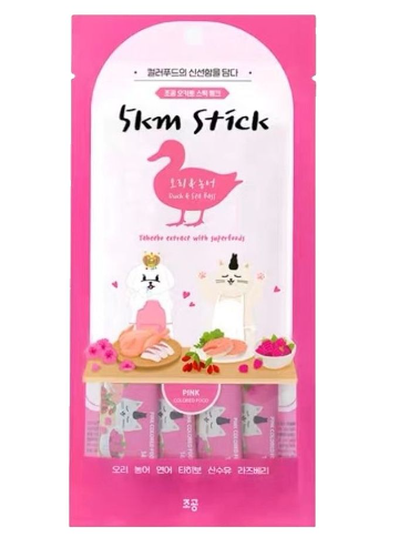5km Stick-鴨肉鱸魚  肉泥零食條 14g*4p
