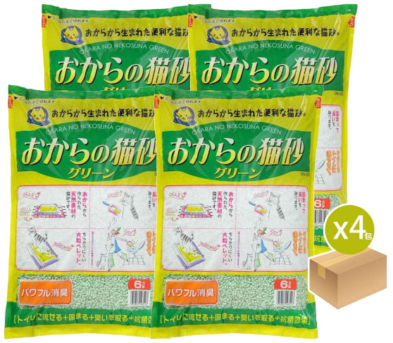 HITACHI-【原箱4包】豆腐貓砂 綠茶味 6L*4 主圖