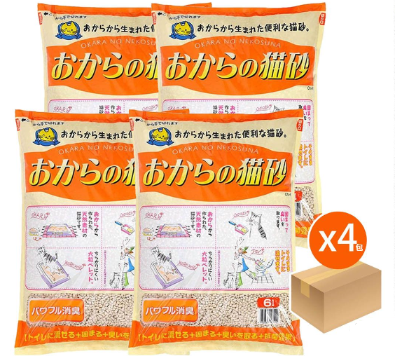 HITACHI-【原箱4包】橘橙豆腐貓砂 6L*4 主圖