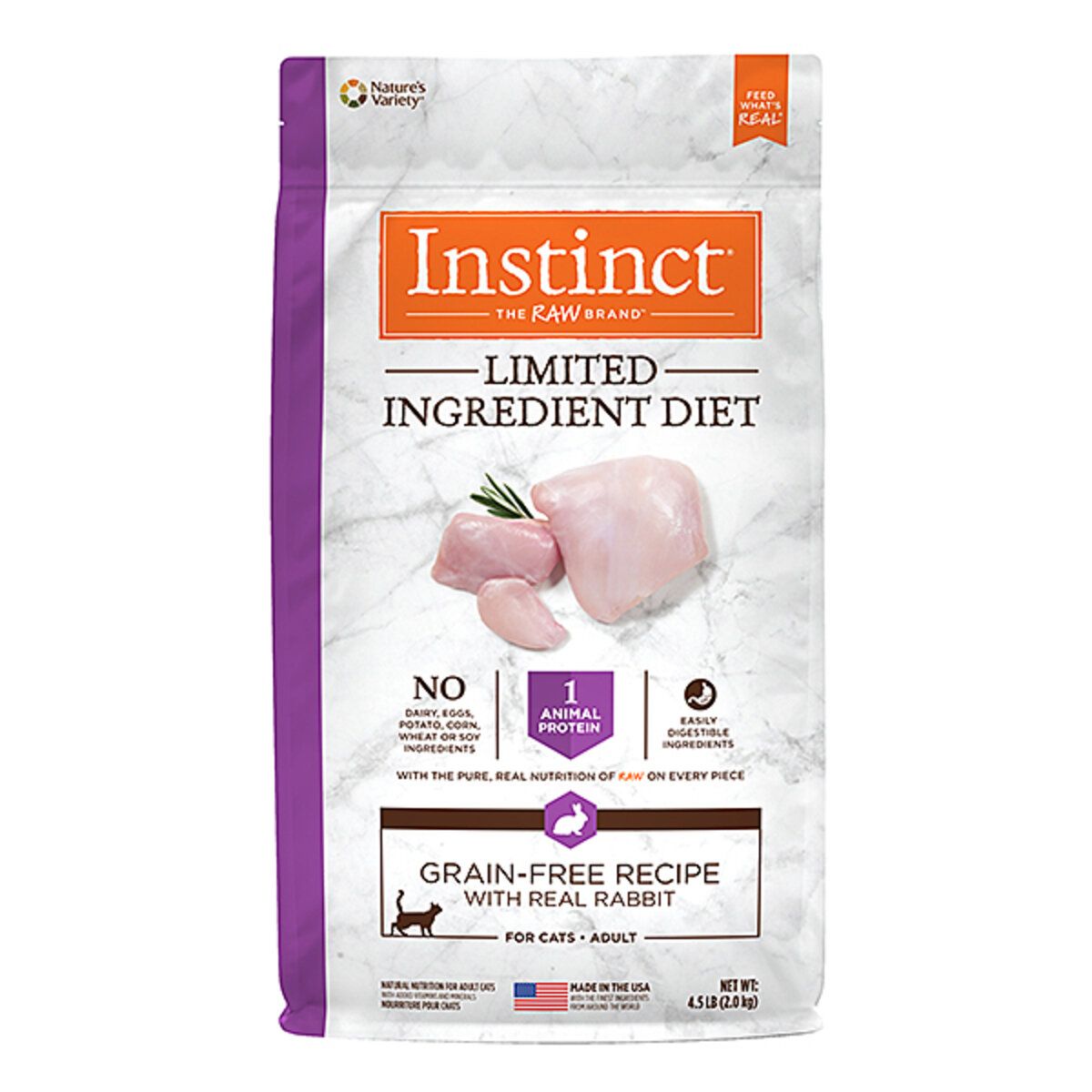 Instinct - 單一蛋兔肉成貓貓糧10lb