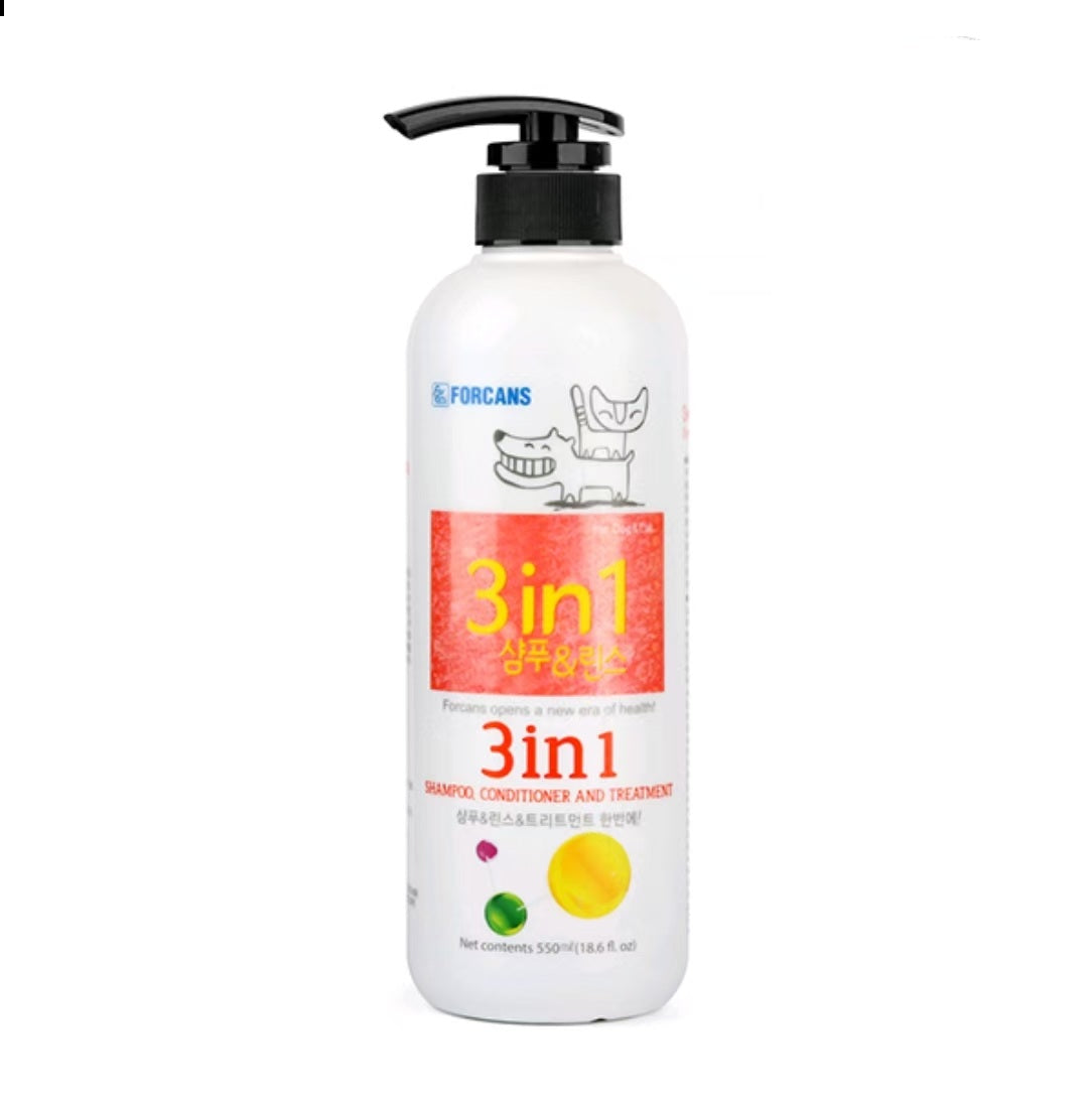 Forcans-3合1洗毛水 550ml-貓狗適用