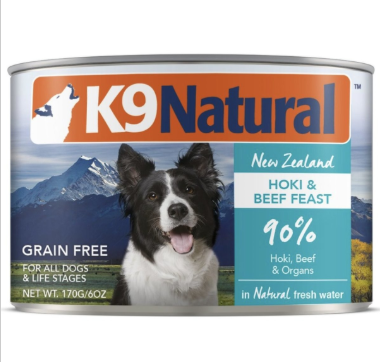 K9 Natural-狗罐頭 牛肉藍尖尾鱈魚配方 170g