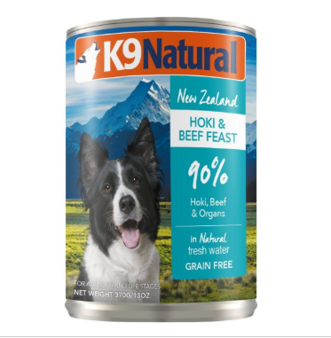 K9 Natural-狗罐頭 牛肉藍尖尾鱈魚配方 370g Main image