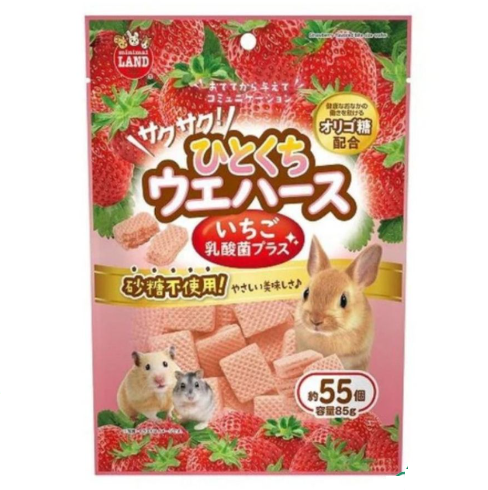 Marukan-小動物零食 乳酸菌草莓味威化餅85g