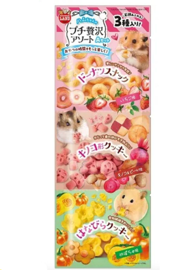 Marukan-倉鼠小食三連包60g 【草莓+磨菇+南瓜曲奇】