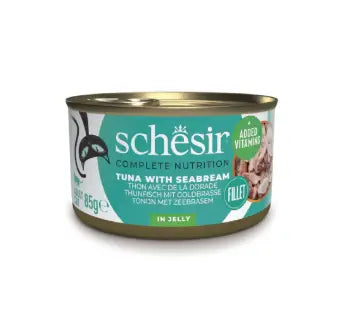 Schesir-吞拿魚鯛魚 啫喱 貓罐頭 85g