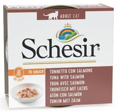 Schesir- 吞拿魚 三文魚肉汁貓罐 70g
