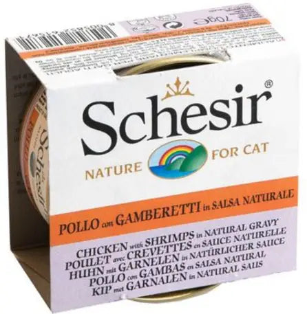 Schesir-雞肉 蝦肉汁貓罐 70g