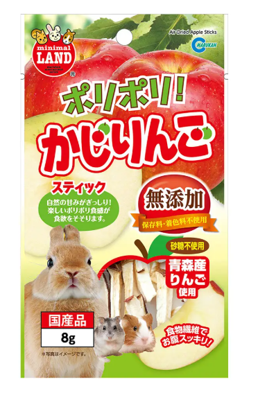 Marukan- 兔子零食蘋果脆脆條8g 主圖