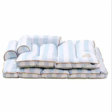 韩国Woolly Pet-涼感窝 藍色条纹 貓狗適用（73*60*5cm） 主圖