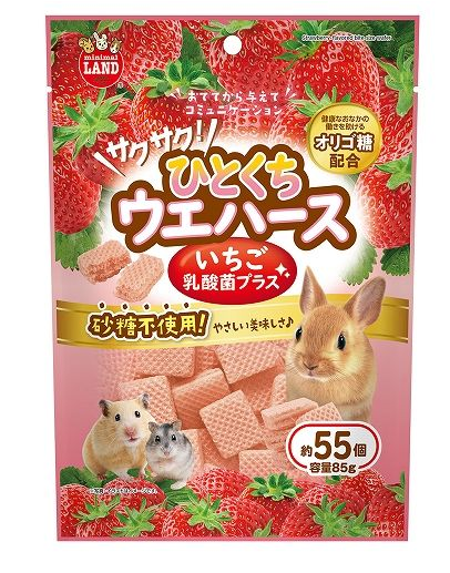 Marukan-小動物零食 乳酸菌草莓味威化餅85g 主圖